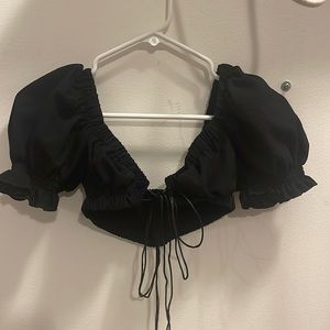 Black cropped top
